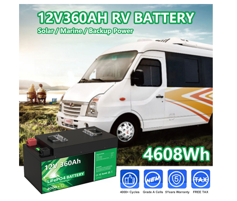 12V 360Ah 280AH LiFePO4 バッテリーパック 12.8V 4608Wh 充電式RVカーバッテリー